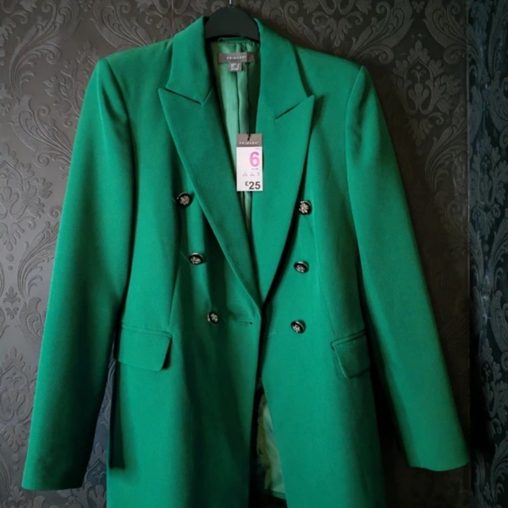 Primark Emerald Green Double-Breasted Blazer